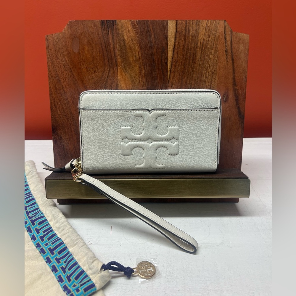 Tory Burch White wallet.
